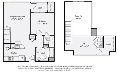 A floorplan of an apartment home
